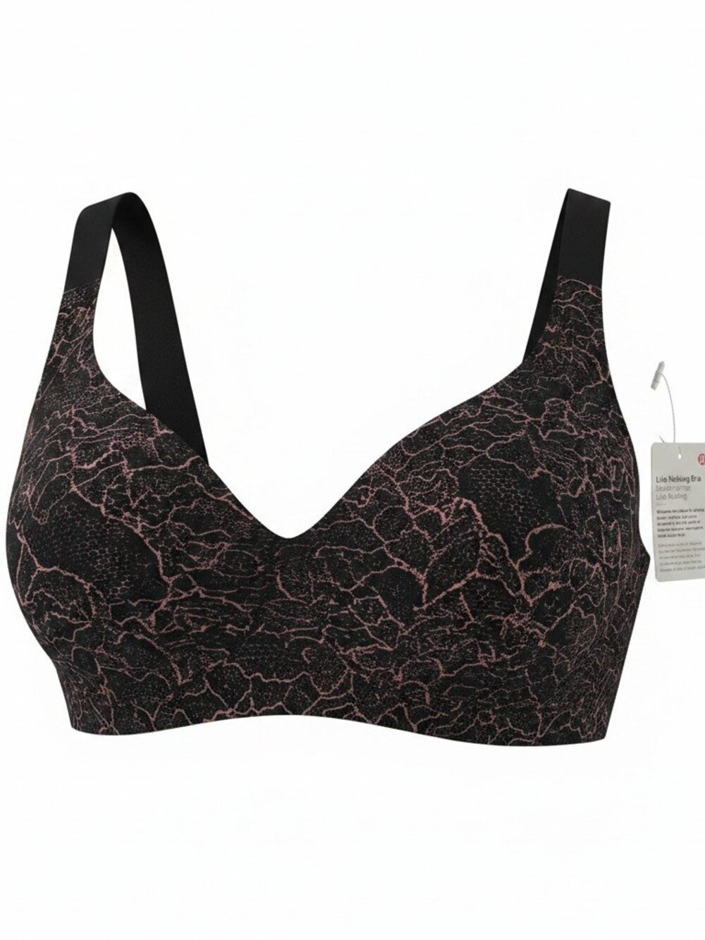 NWT Lululemon Like Nothing Bra Lace Print Black Pink 34DD